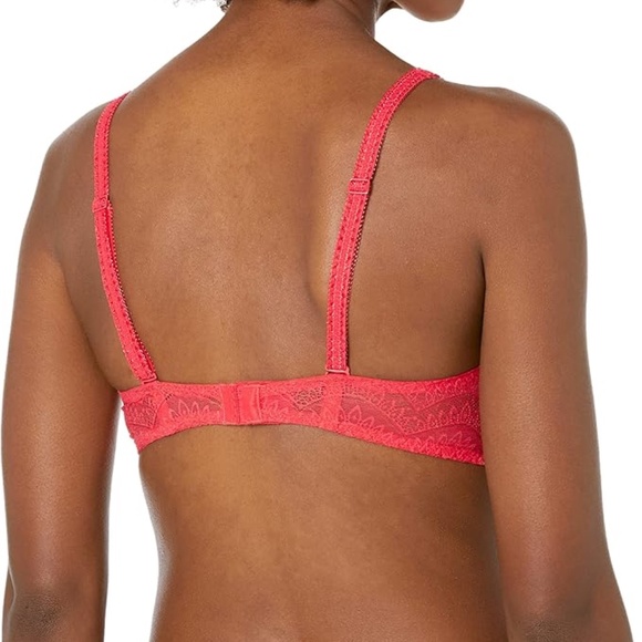 Simone Perele Karma Triangle Bralette, Medium, Red / Pink Lace Convertible Bra - Picture 2 of 12